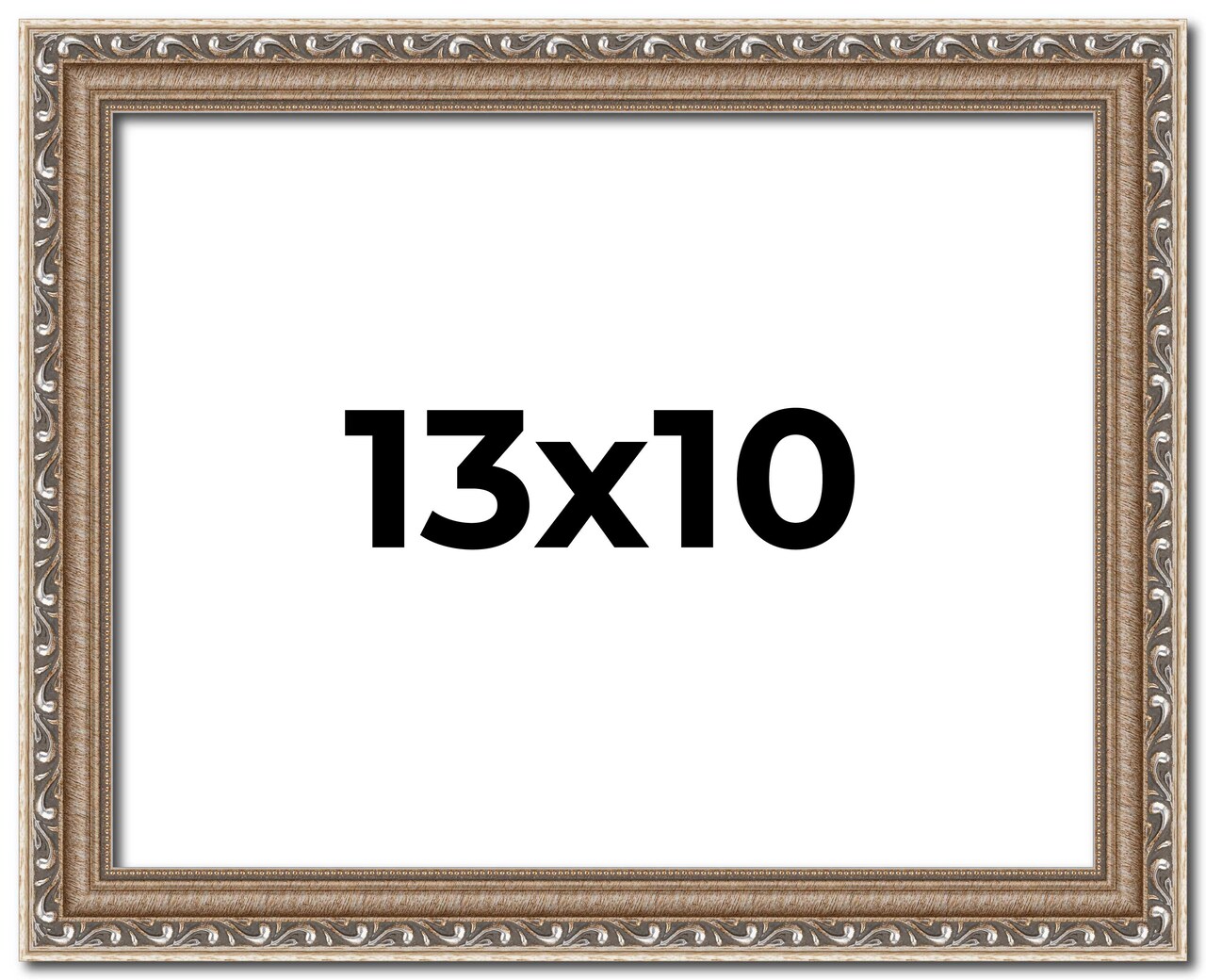 Photo Size Deco Silver Picture Frame - UV Acrylic, Foam Board Backing, Hanging Hardware